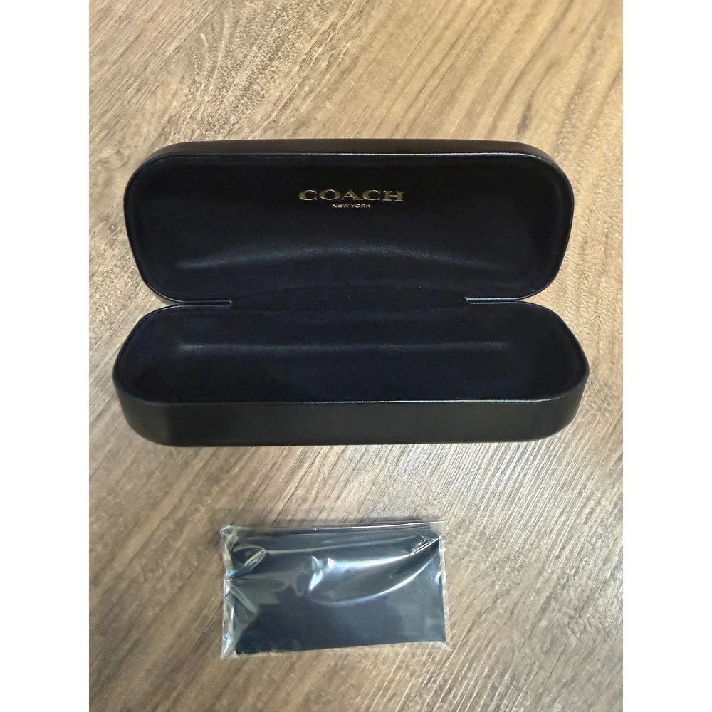 Coach New York Black Hard Sunglasses Eyeglasses Case with Cleaning Cloth